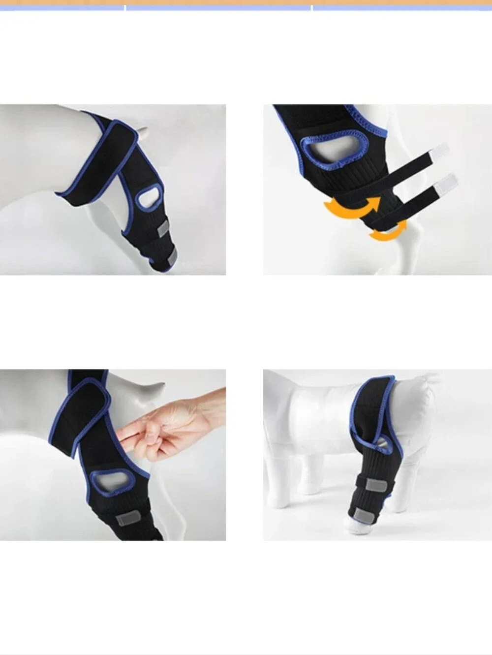 RUXAN Ortho Dog Knee Brace Front and Back Leg Torn Acl No Lick Large NWOT